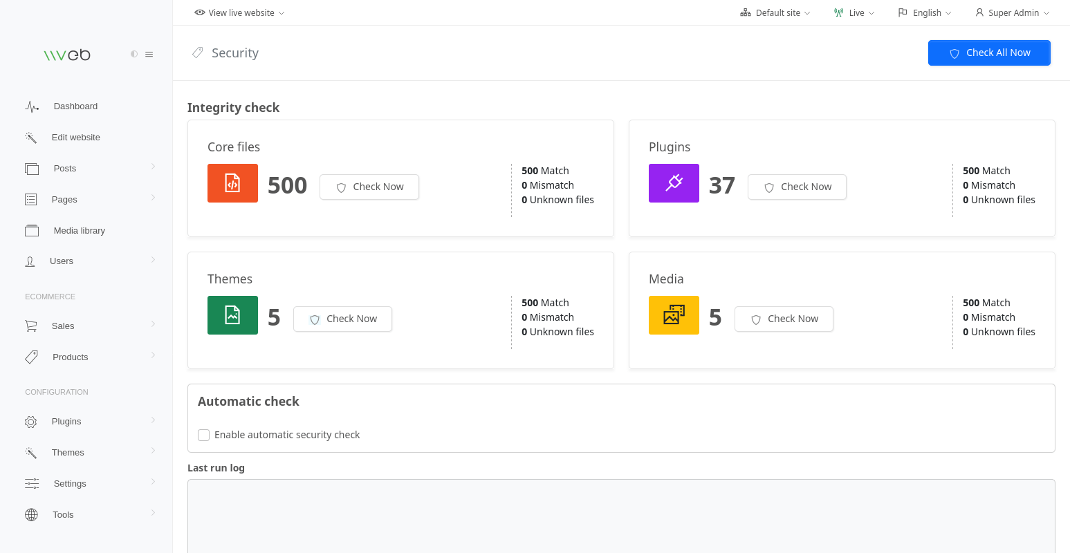 Security dashboard