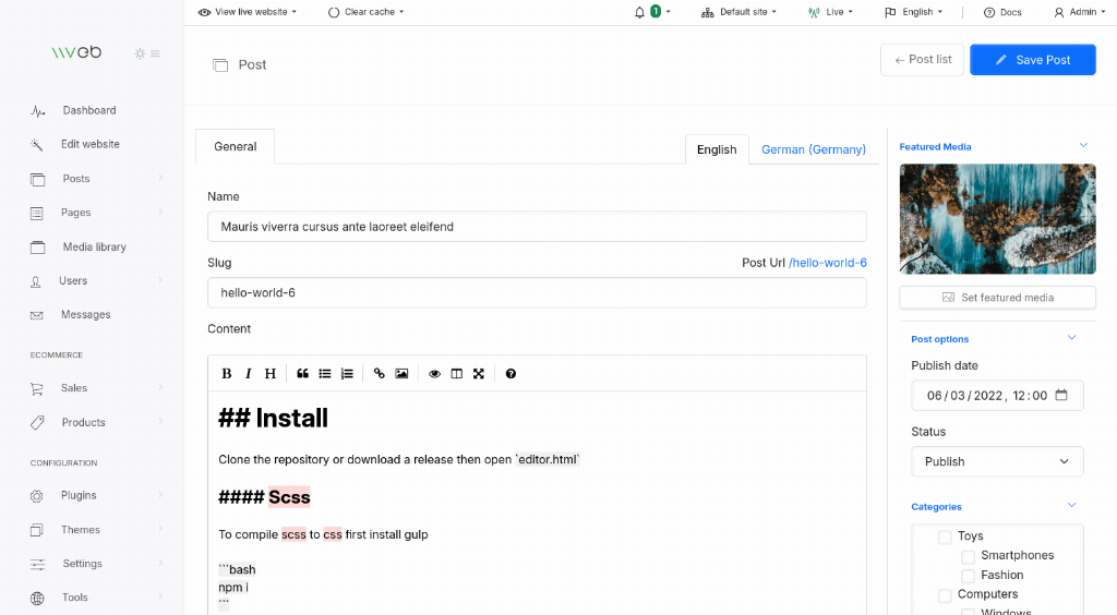 Markdown editor