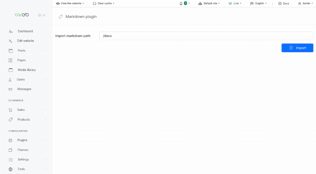 Markdown import