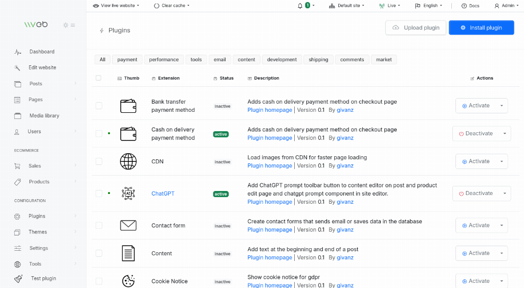 Test plugin